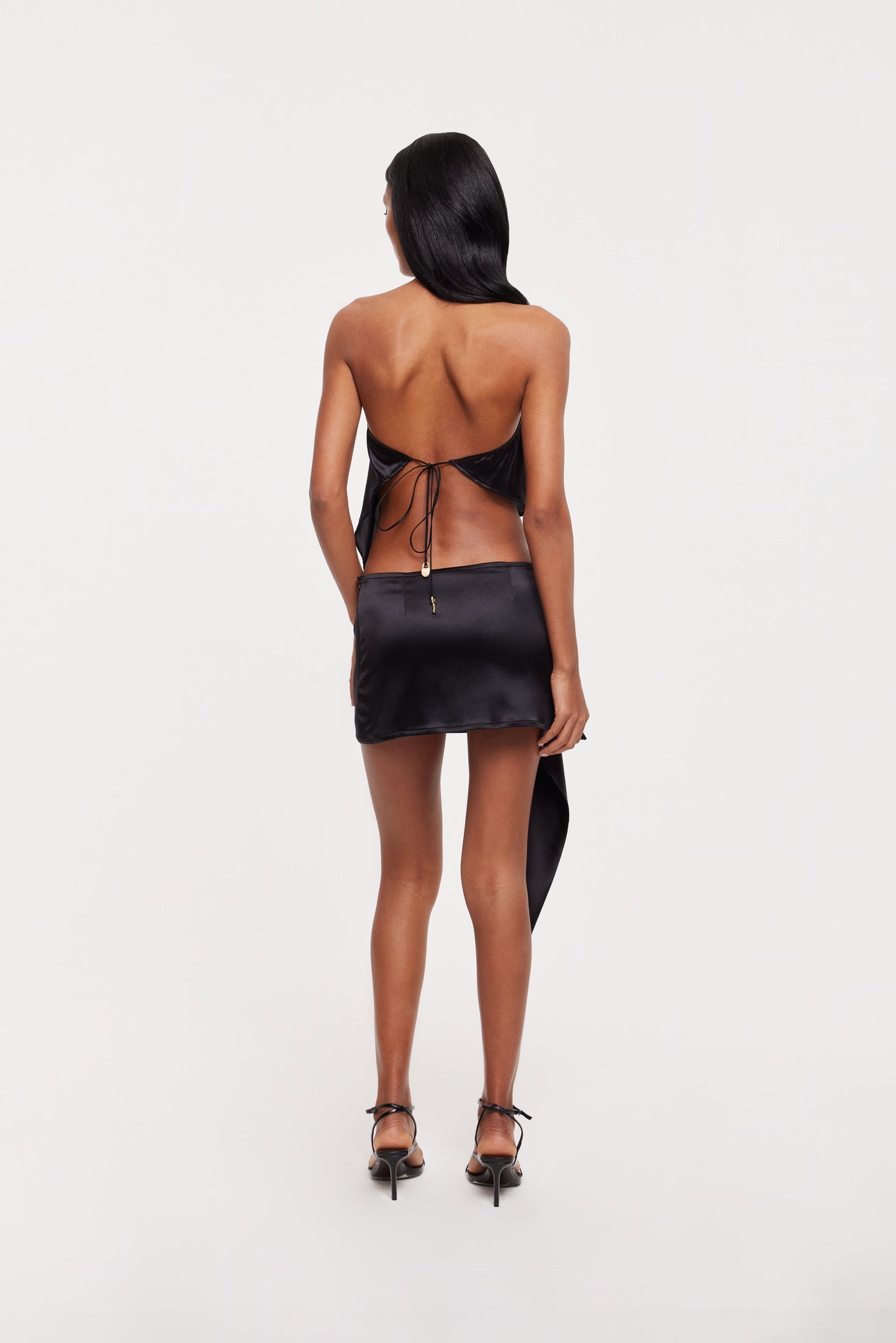 Sari mini skirt in black