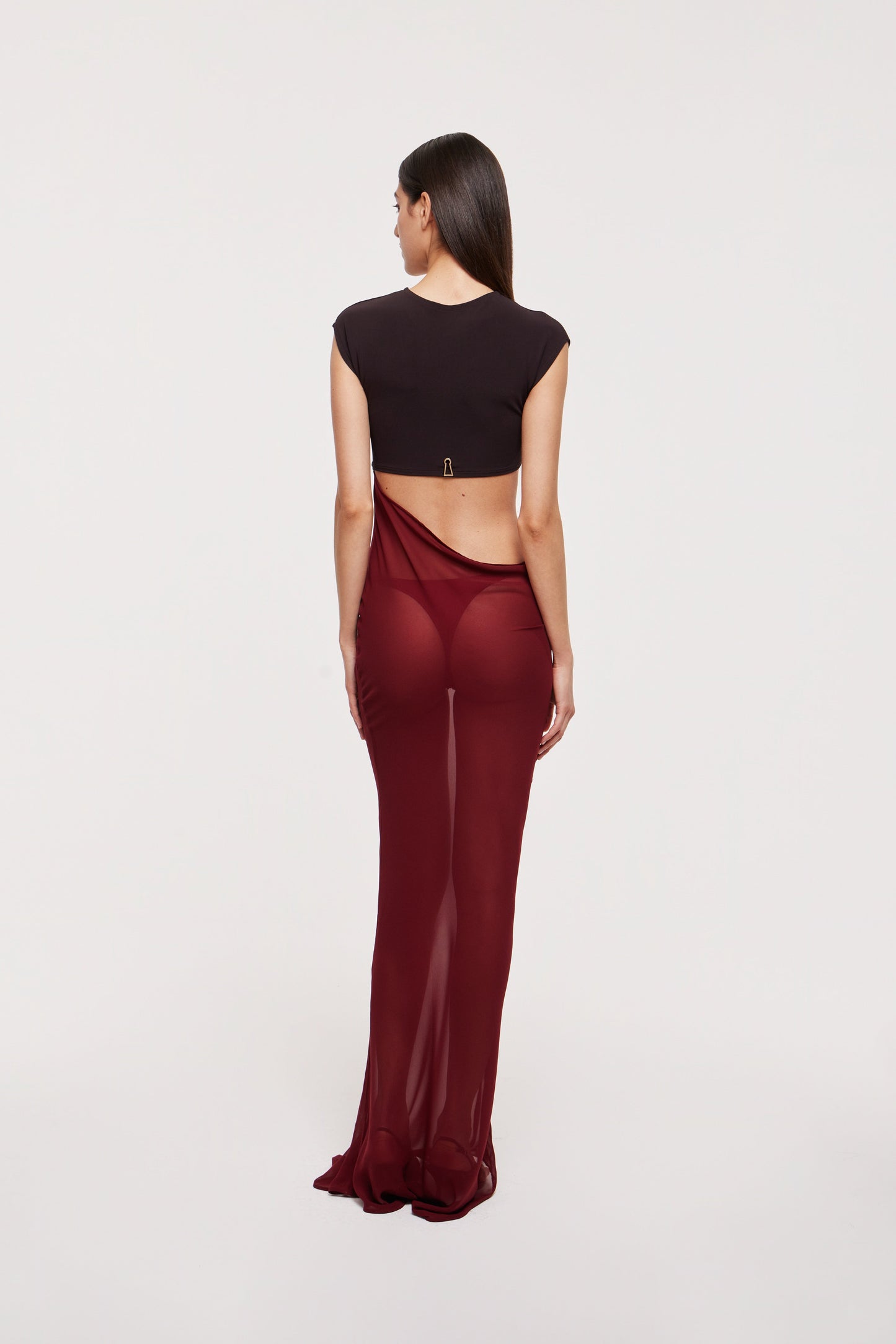 Rio maxi dress in coffee & wine