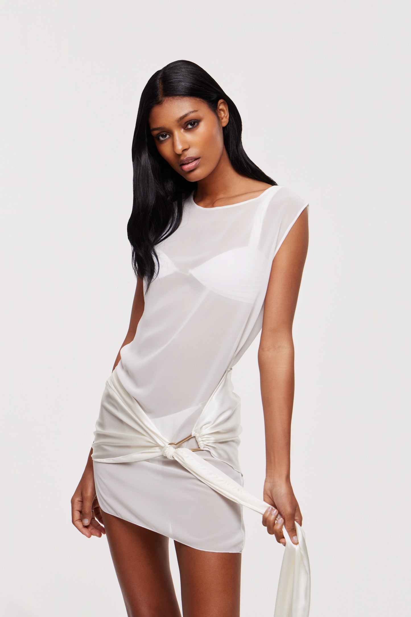 Sole mini dress in ivory
