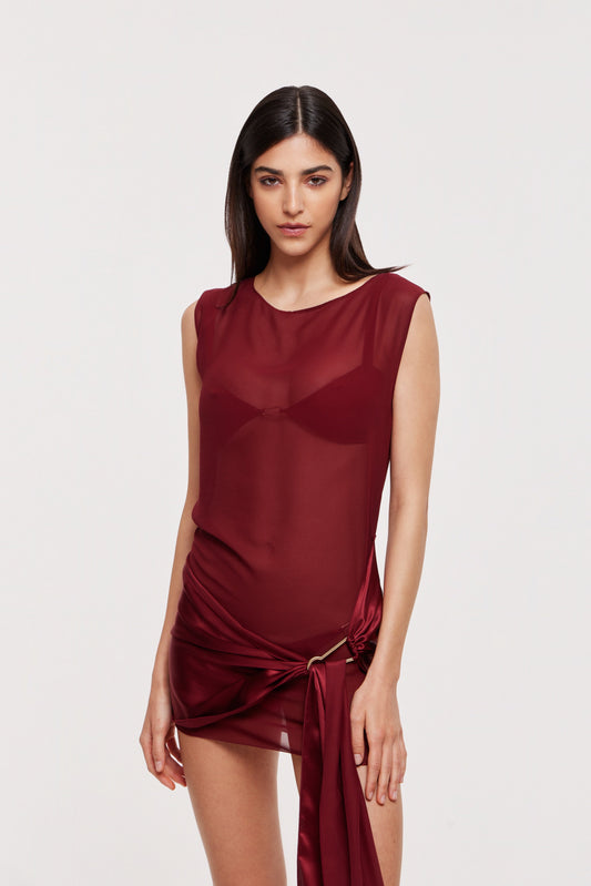 Sole mini dress in wine