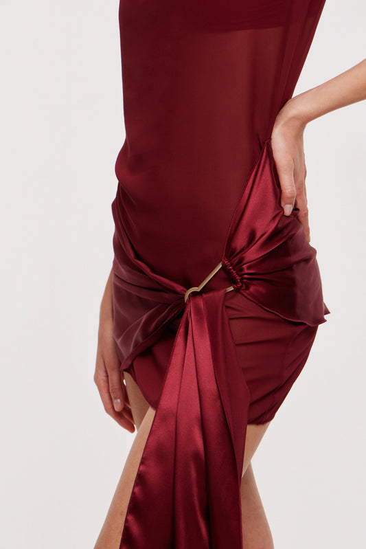 Sole mini dress in wine