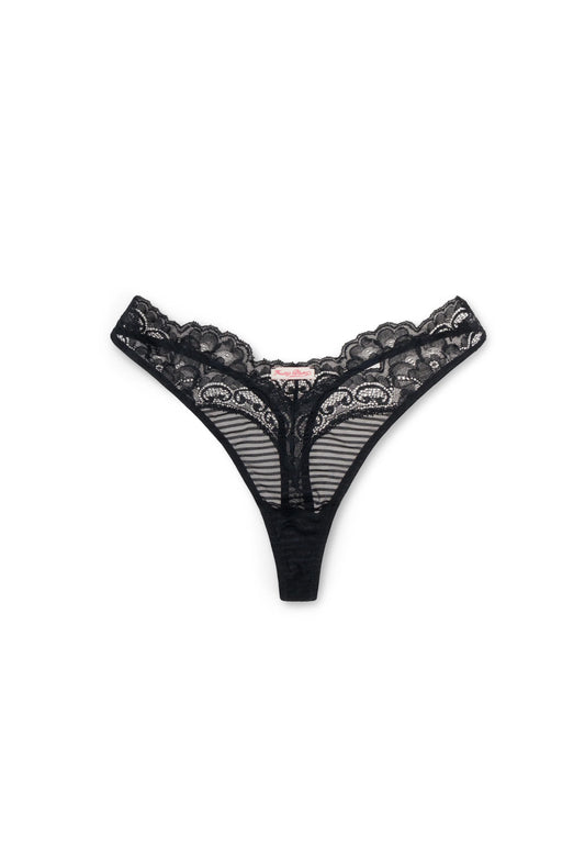 BLACK LACIE THONG