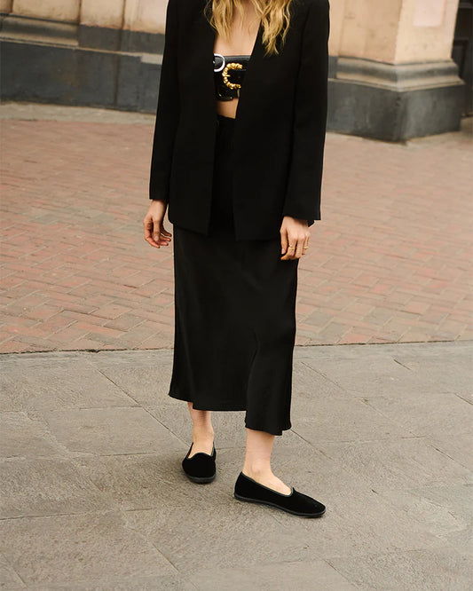 BLACK VELVET FRIULANE SHOES