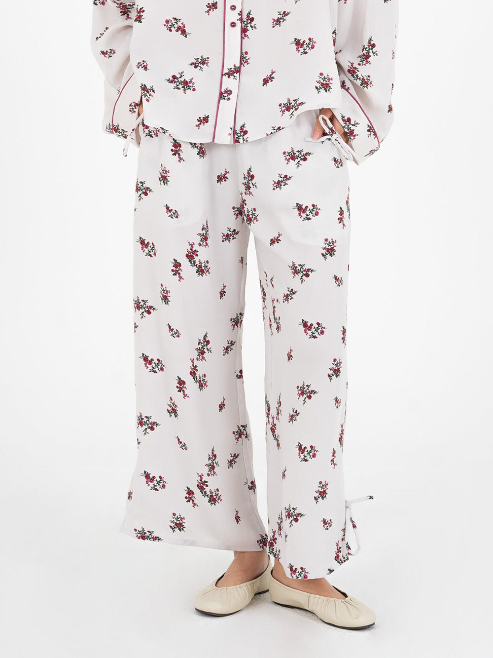 Bloom Flower Print Pants pantalones