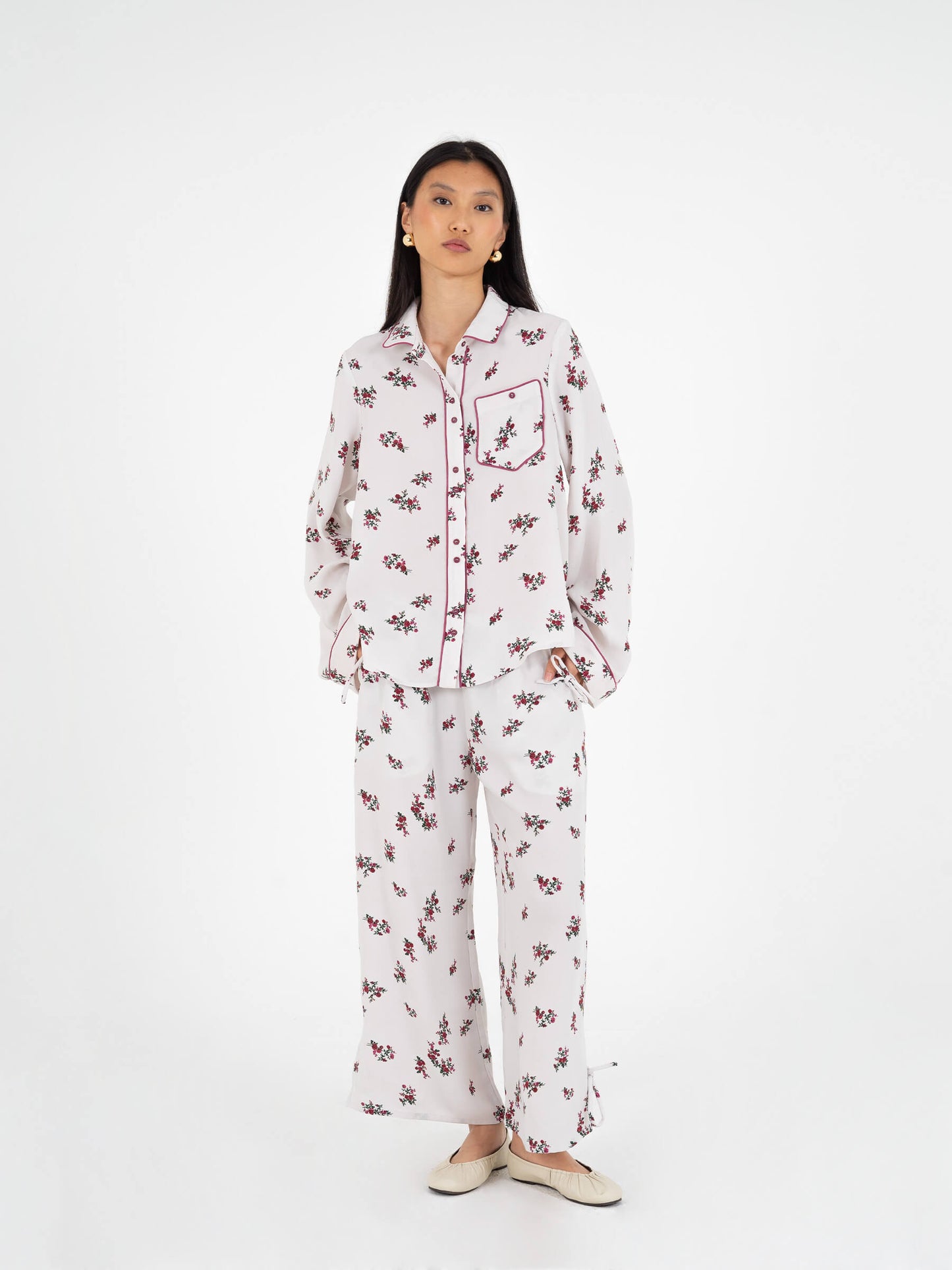 Bloom Flower Print Pants pantalones