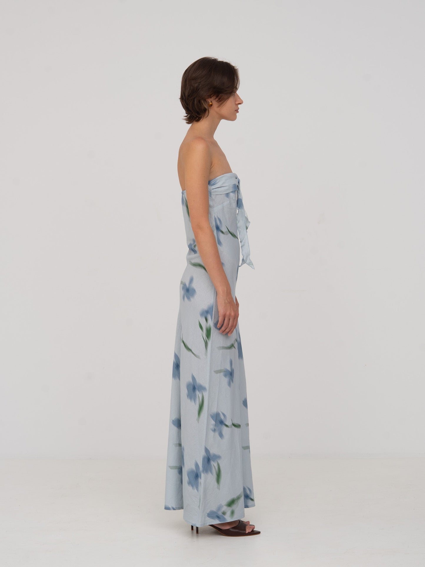 Blue Flower Print Dream Dress vestidos