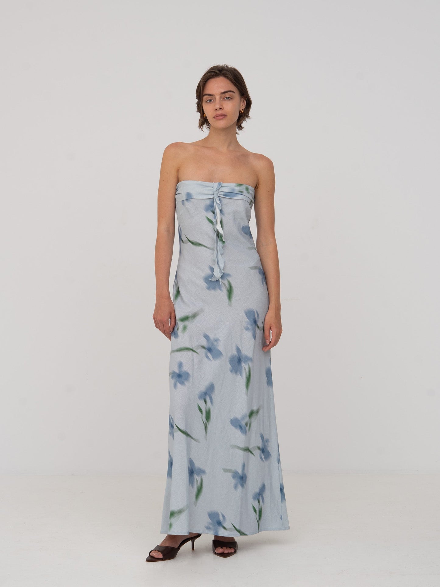 Blue Flower Print Dream Dress vestidos