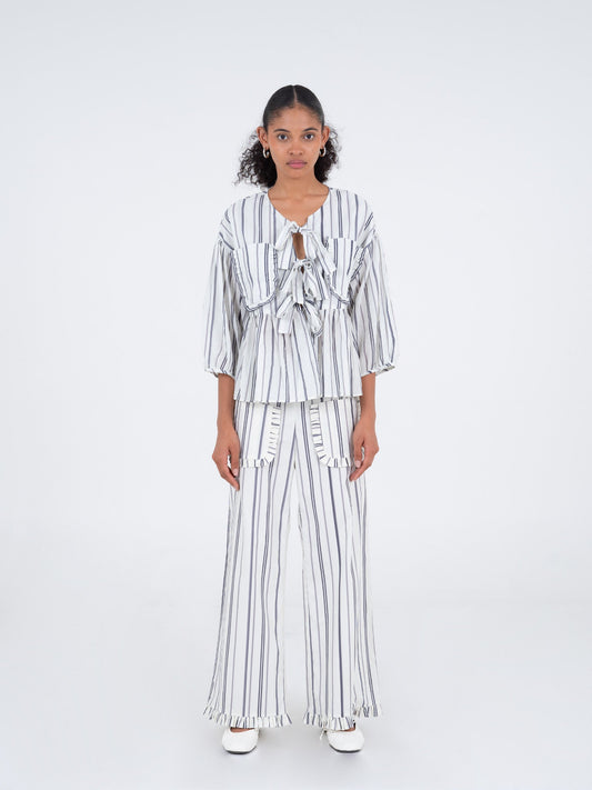 Bluebell Blue Striped Printed Top camisas y camisetas