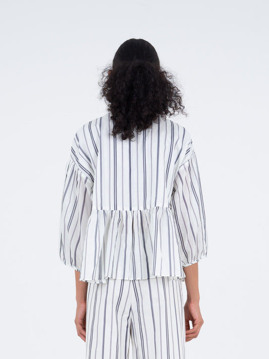 Bluebell Blue Striped Printed Top camisas y camisetas