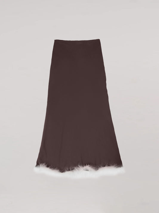 Brown Balance Feather Skirt falda