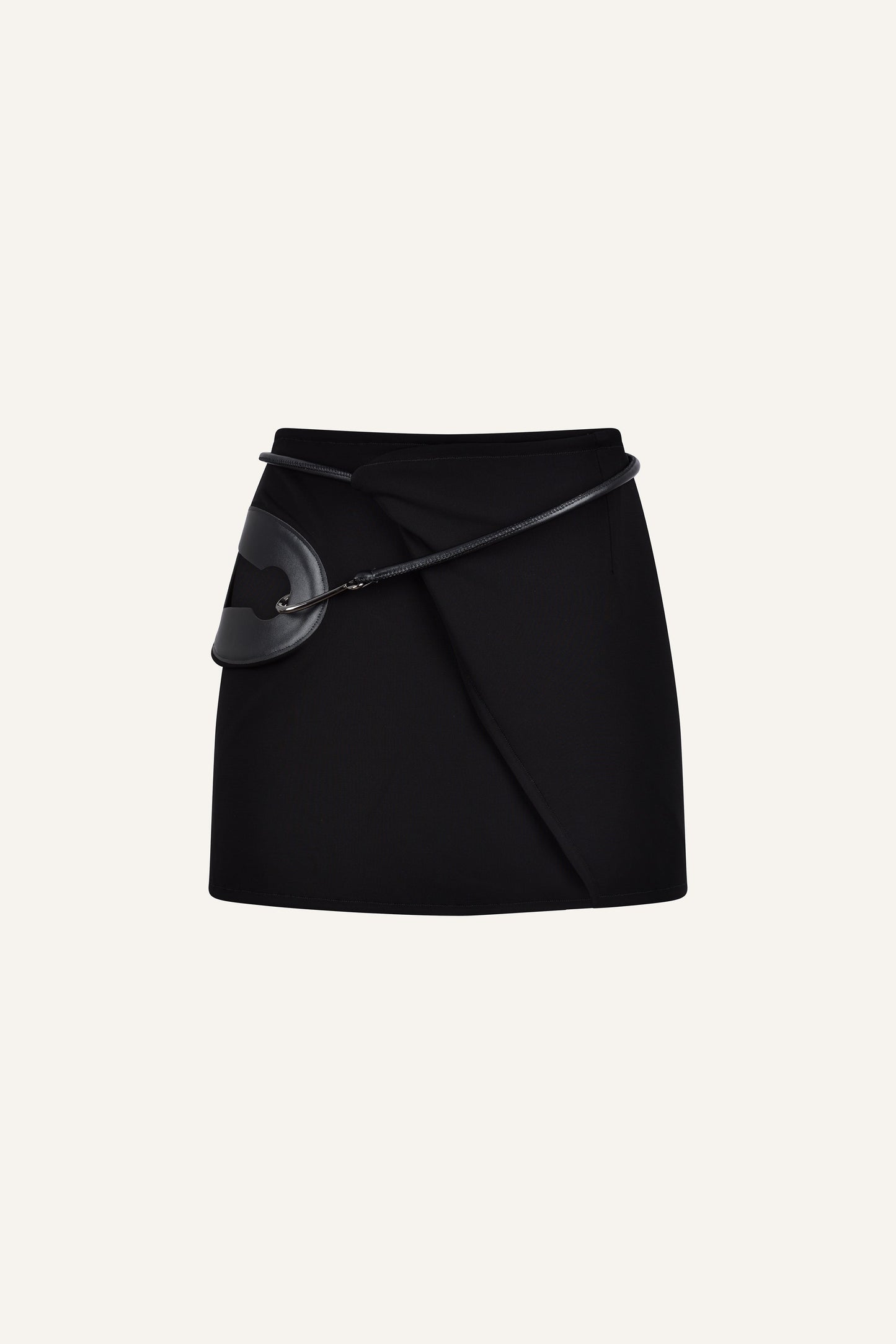 Bruna wrap mini skirt in black