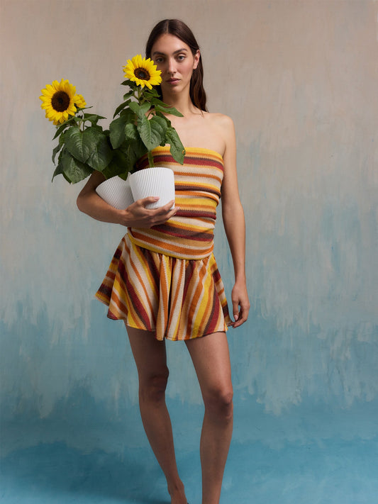 Sunlight Striped Knit Mini Dress