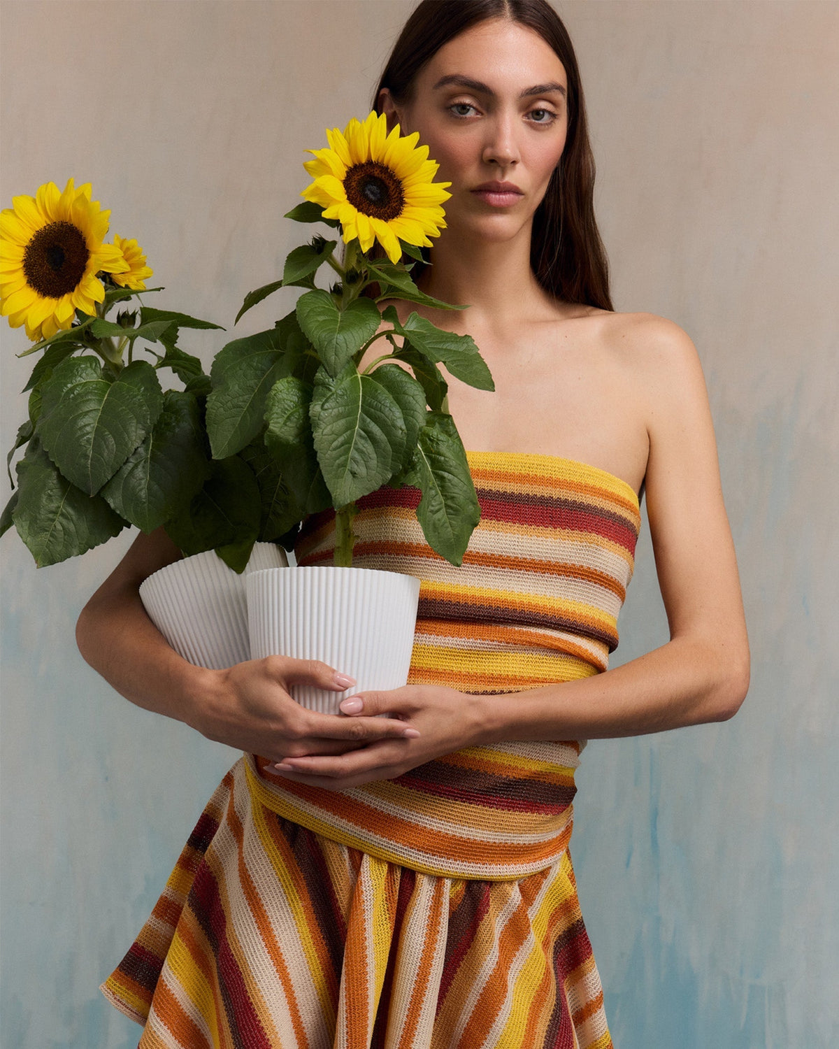 Sunlight Striped Knit Mini Dress