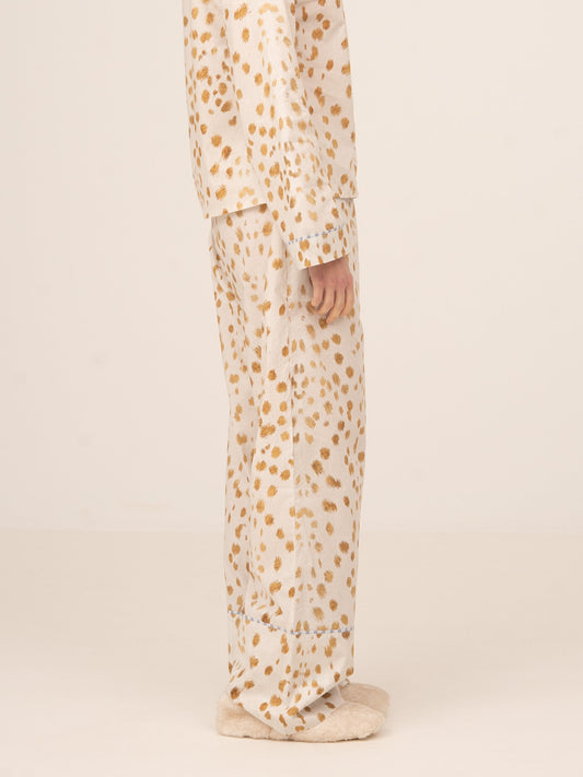 White Bambi Deer Print Pajama Pants