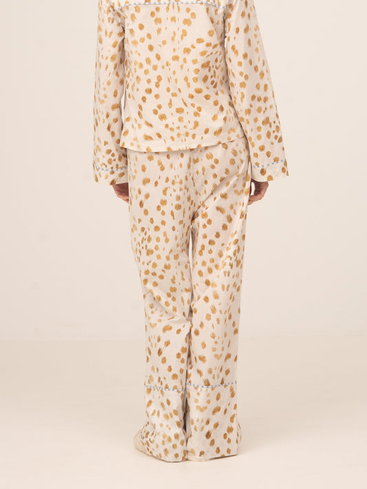 White Bambi Deer Print Pajama Pants