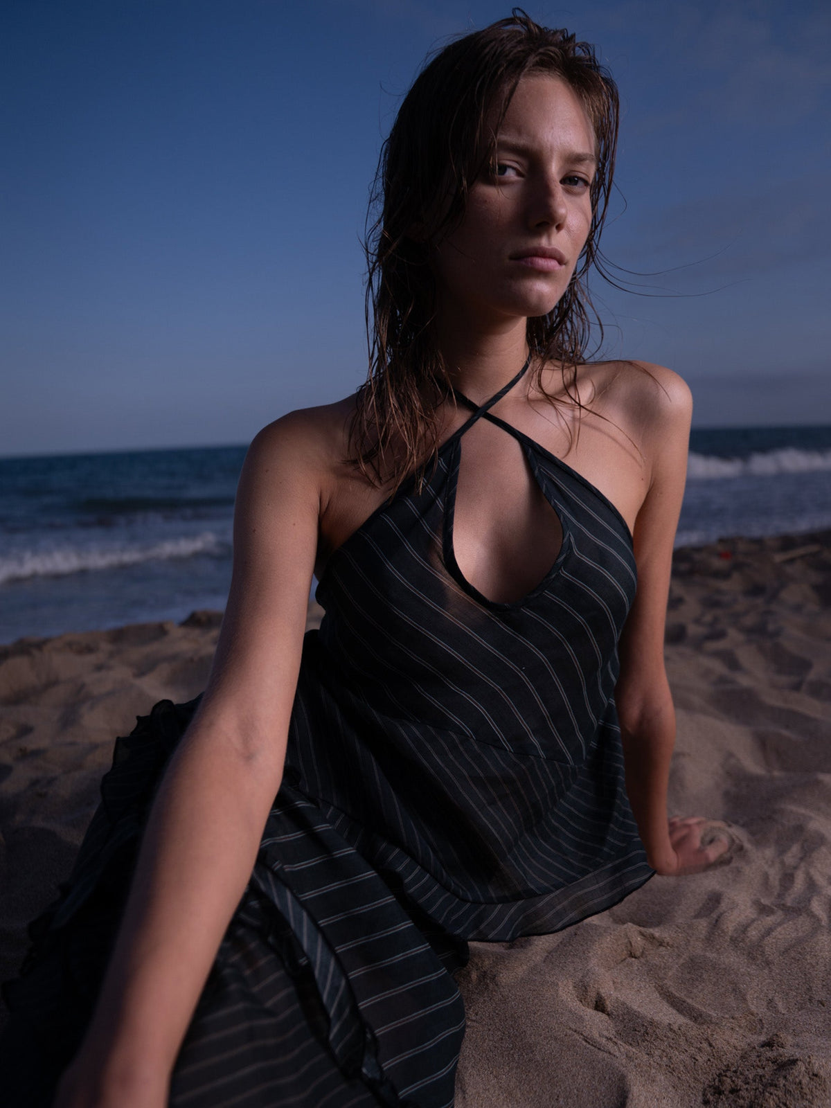 Midnight Blue Striped Ecstasy Top
