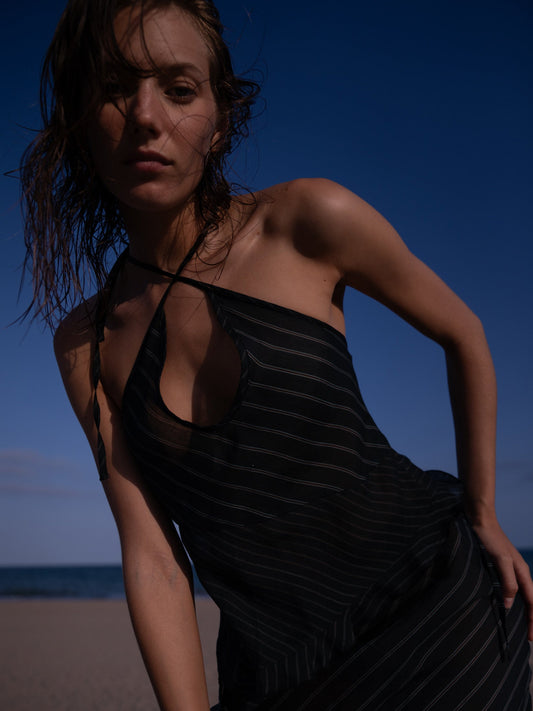 Midnight Blue Striped Ecstasy Top
