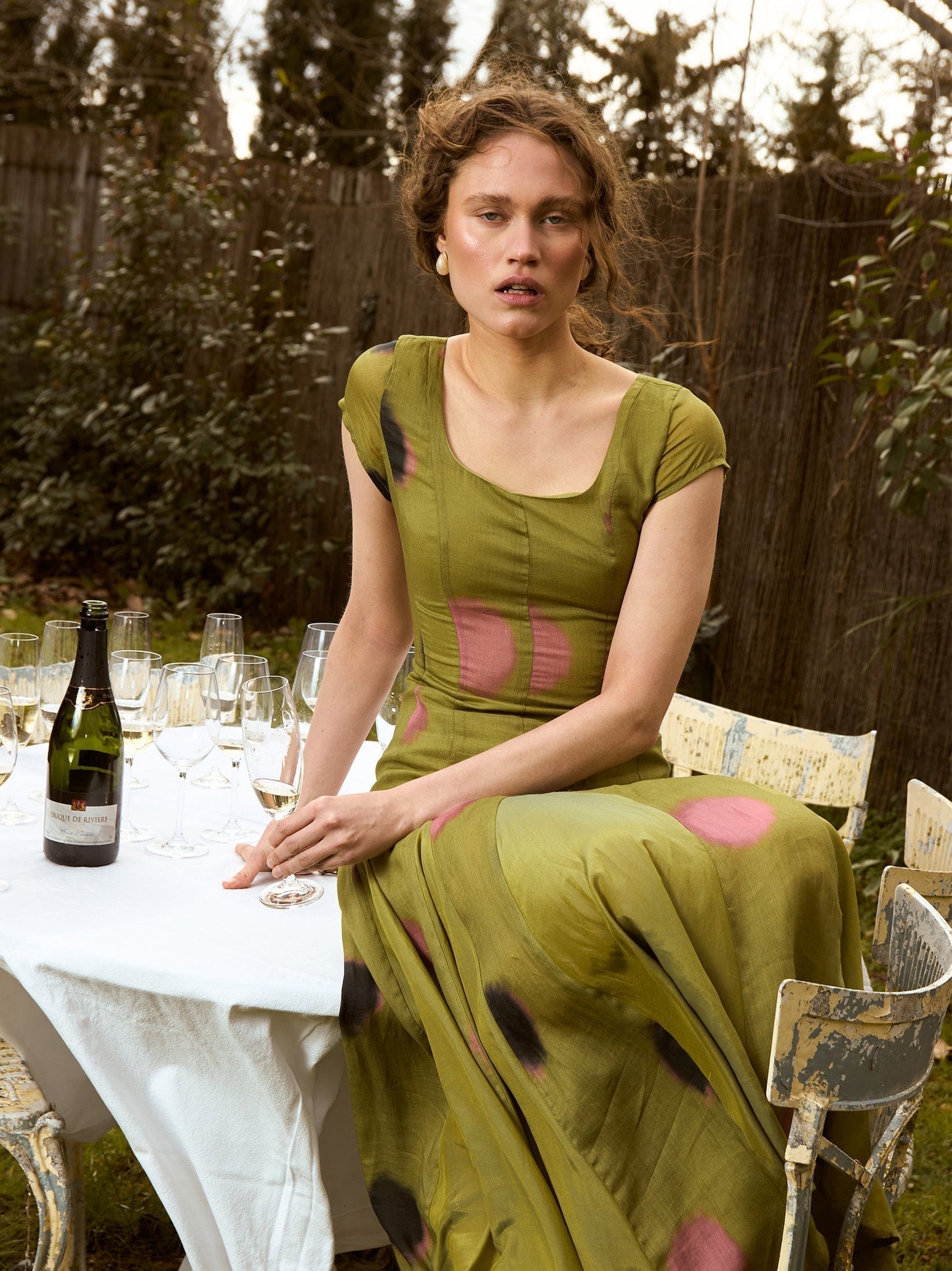 Honour Green Polka Dot Print Occasion Dress