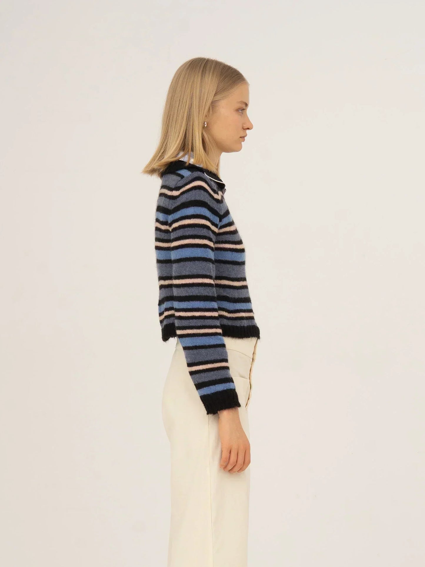 Maximalist Blue Striped Knitted Jersey