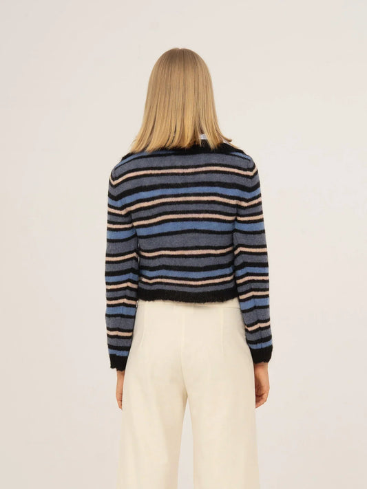 Maximalist Blue Striped Knitted Jersey
