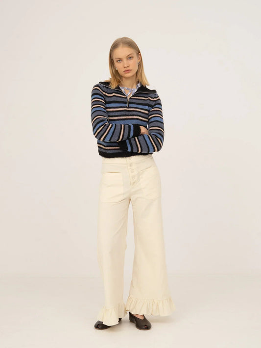 Maximalist Blue Striped Knitted Jersey