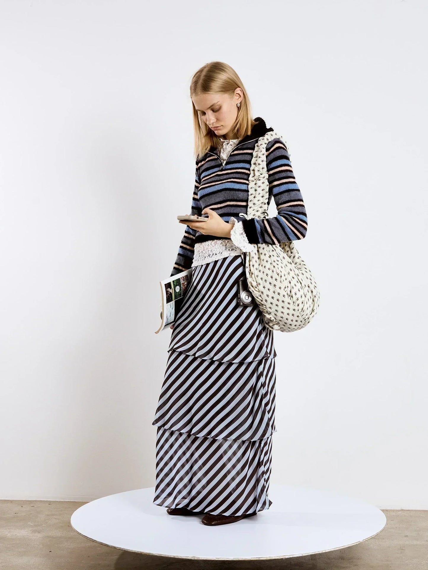 Maximalist Blue Striped Knitted Jersey