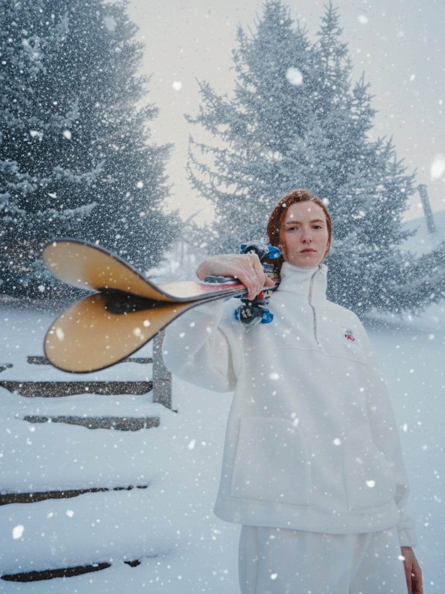 Downhill Flare White Pants