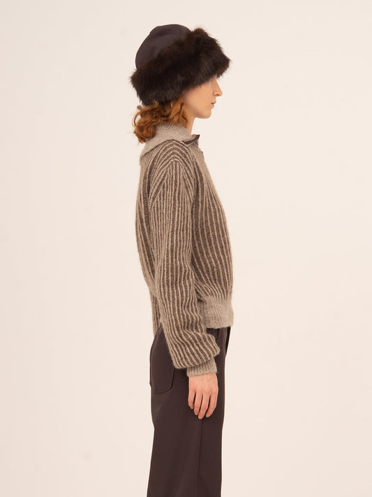 Avalanche Knit Brown Top