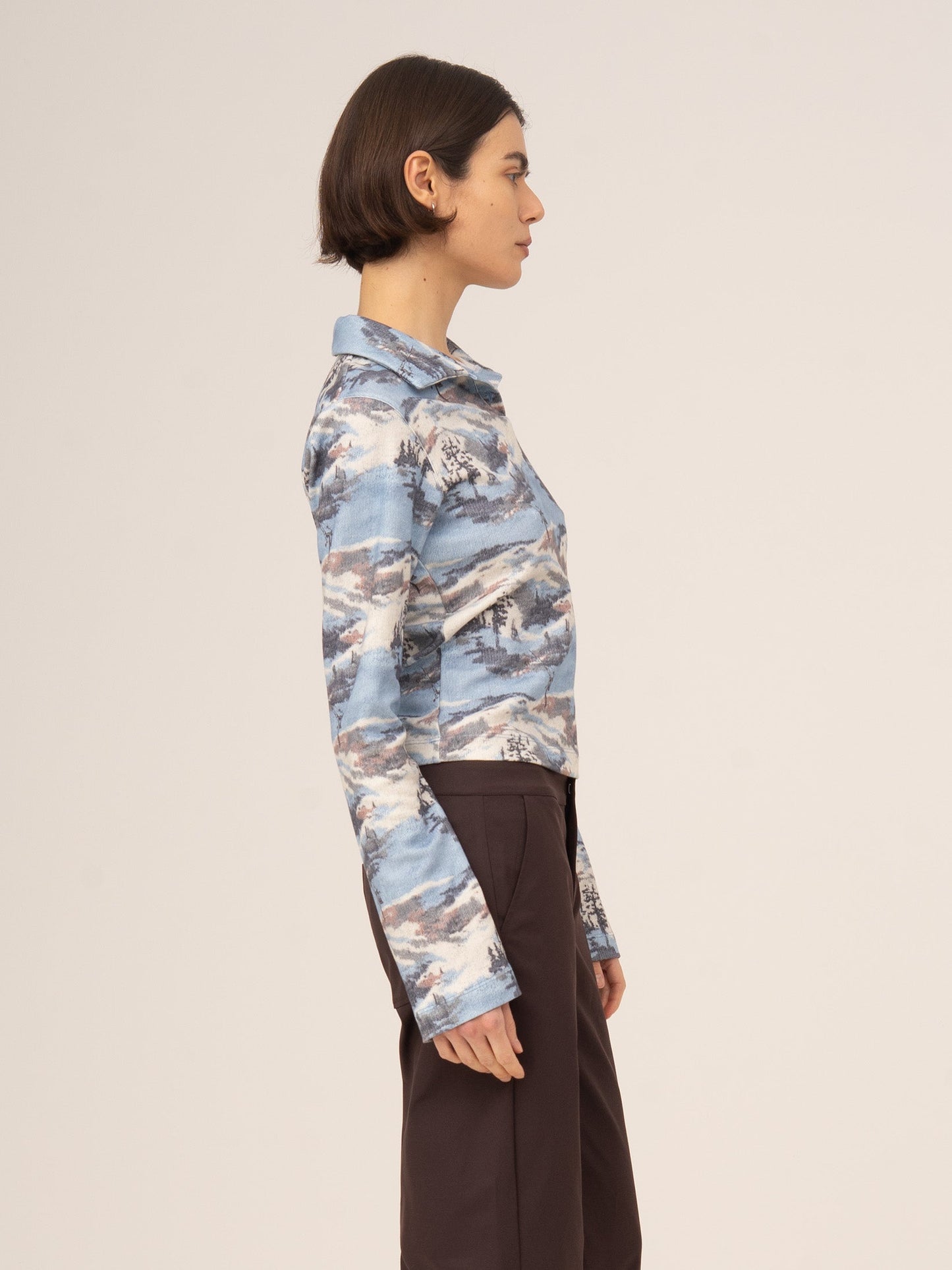Forfait Ski Print Blue Top