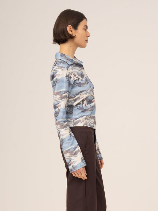 Forfait Ski Print Blue Top