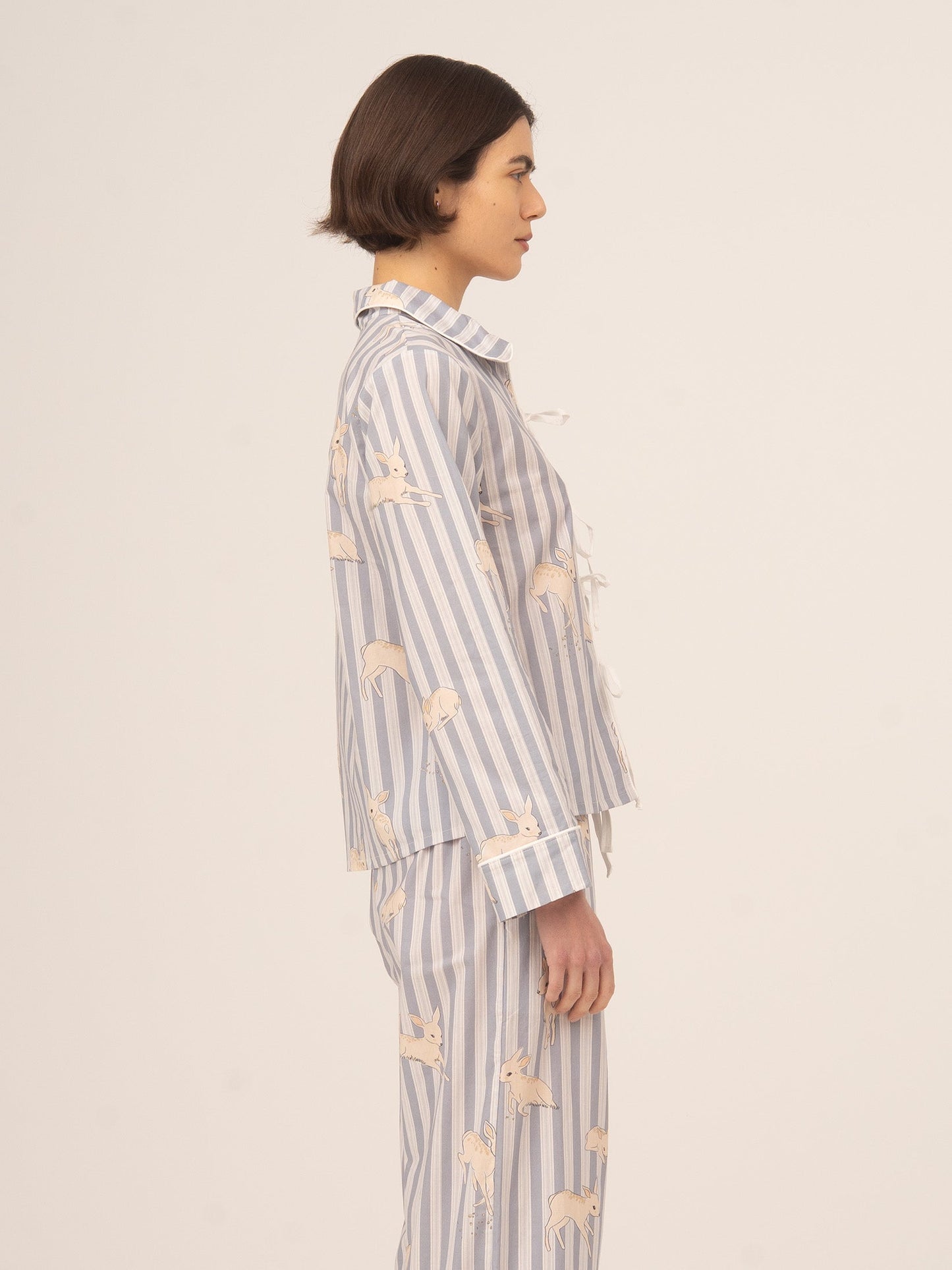 Striped Bambi Blue Print Pyjama Shirt