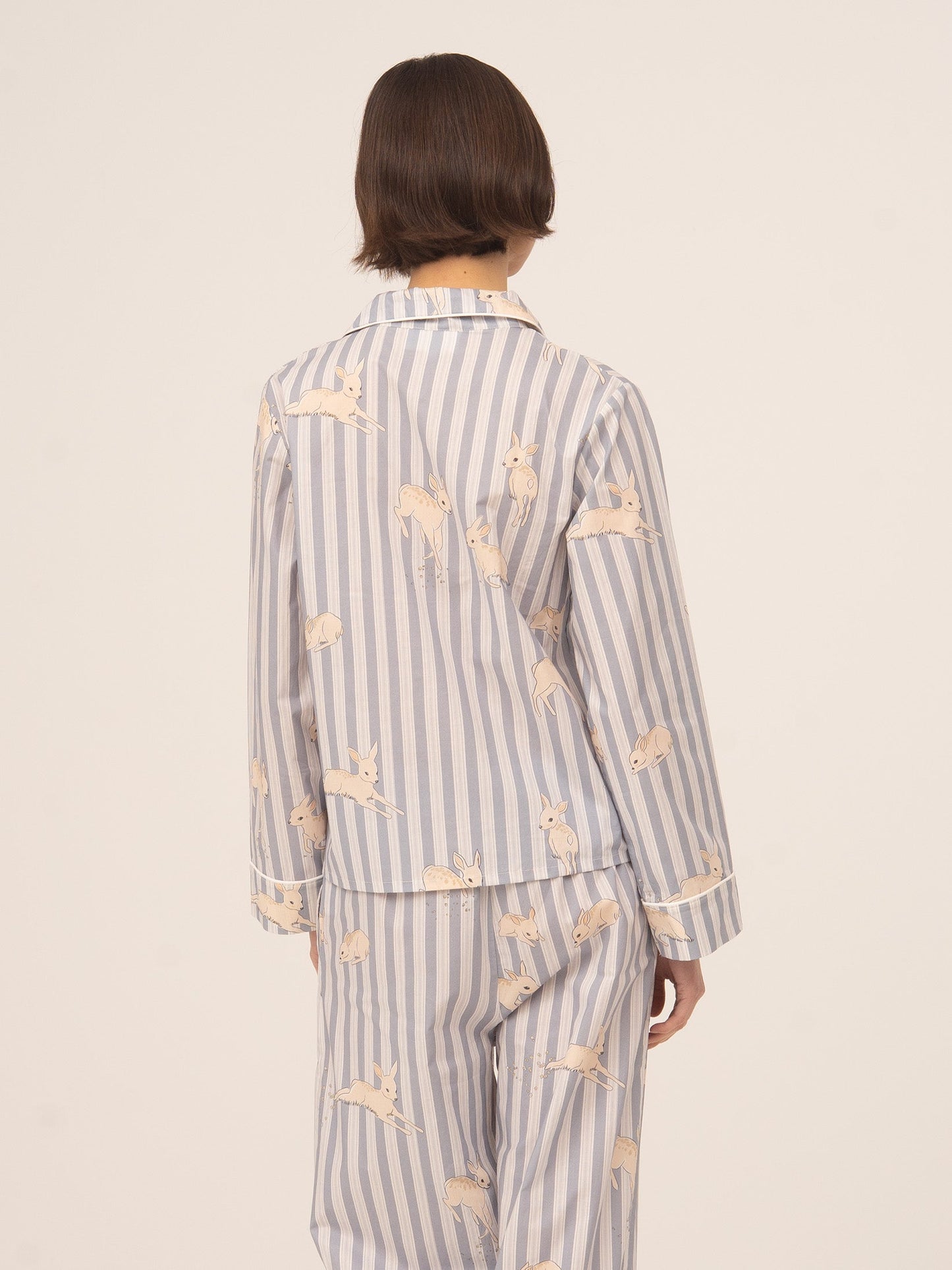 Striped Bambi Blue Print Pyjama Shirt