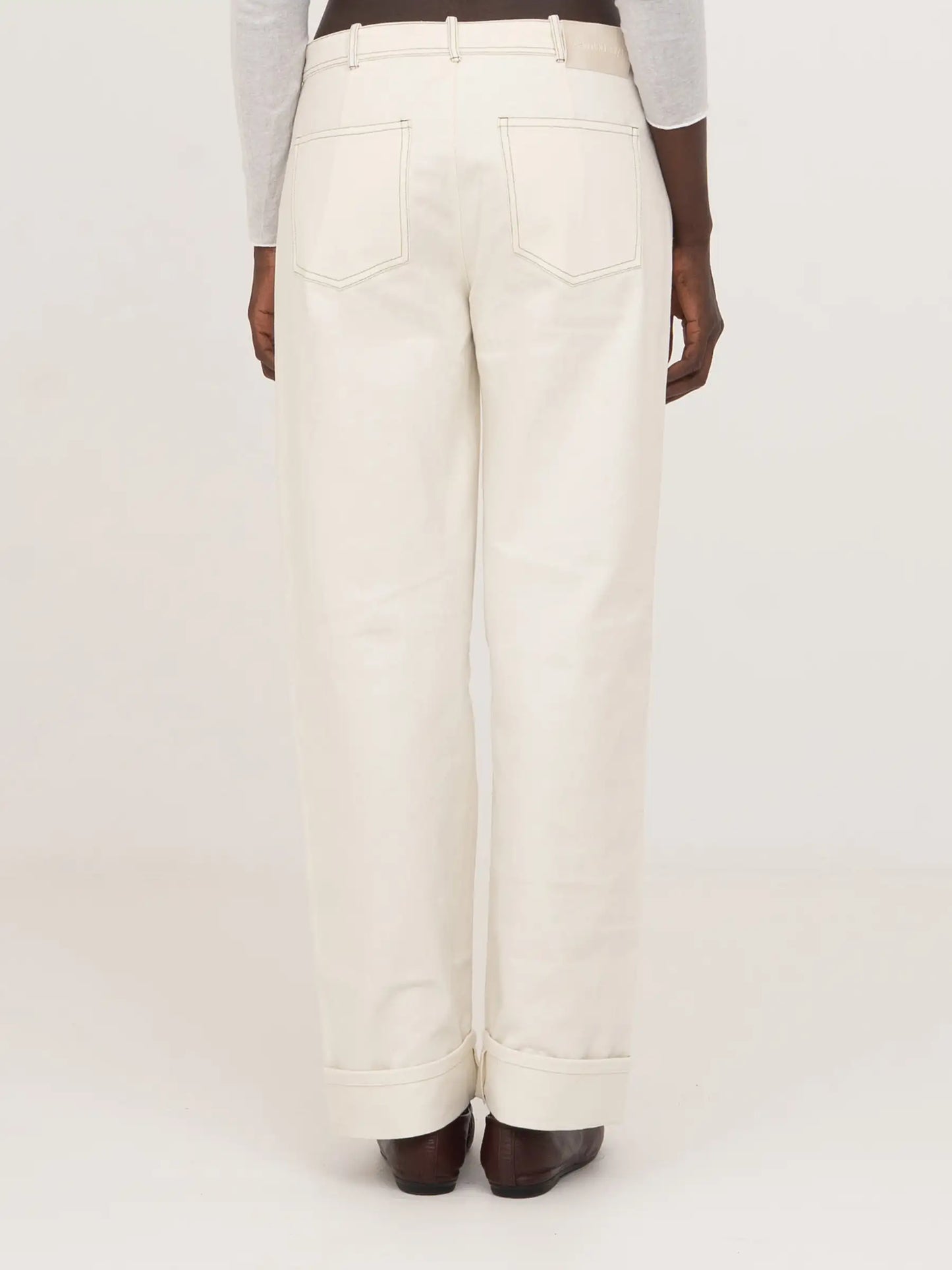 Agenda Cream Denim Trousers
