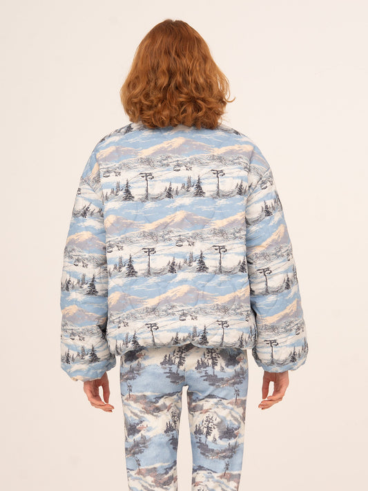 Forfait Ski Print Blue Puffer Jacket