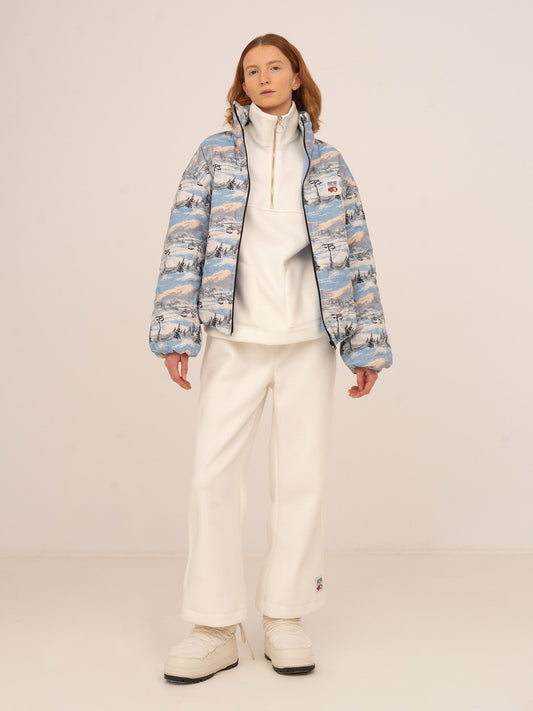 Forfait Ski Print Blue Puffer Jacket