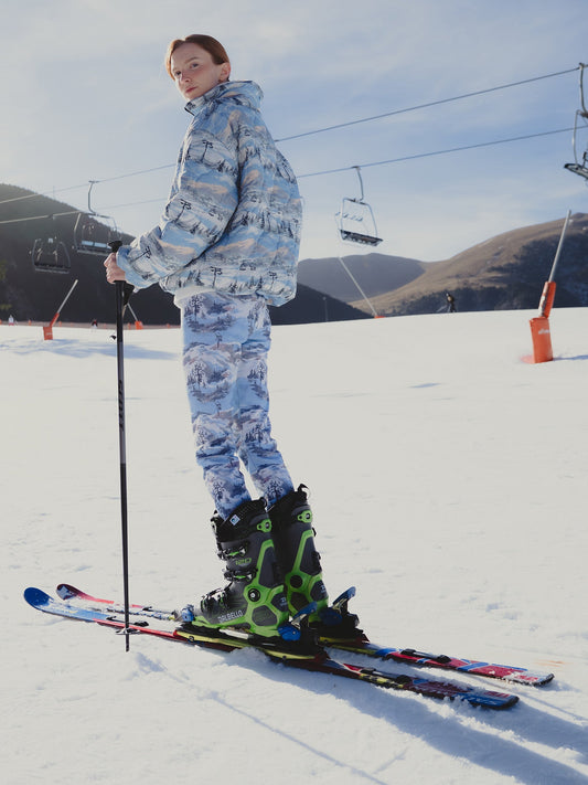 Forfait Ski Print Blue Puffer Jacket