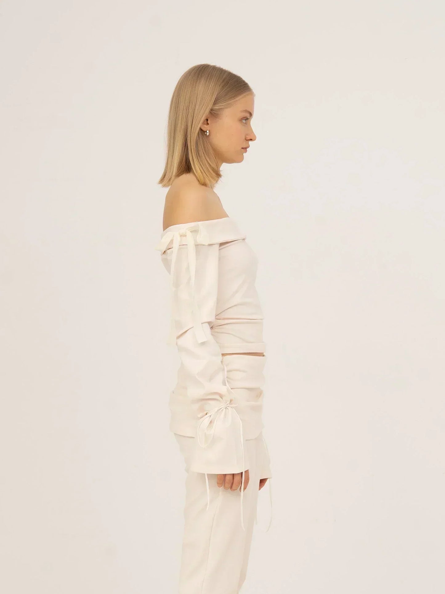 Angelic White Off Shoulder Jersey Top