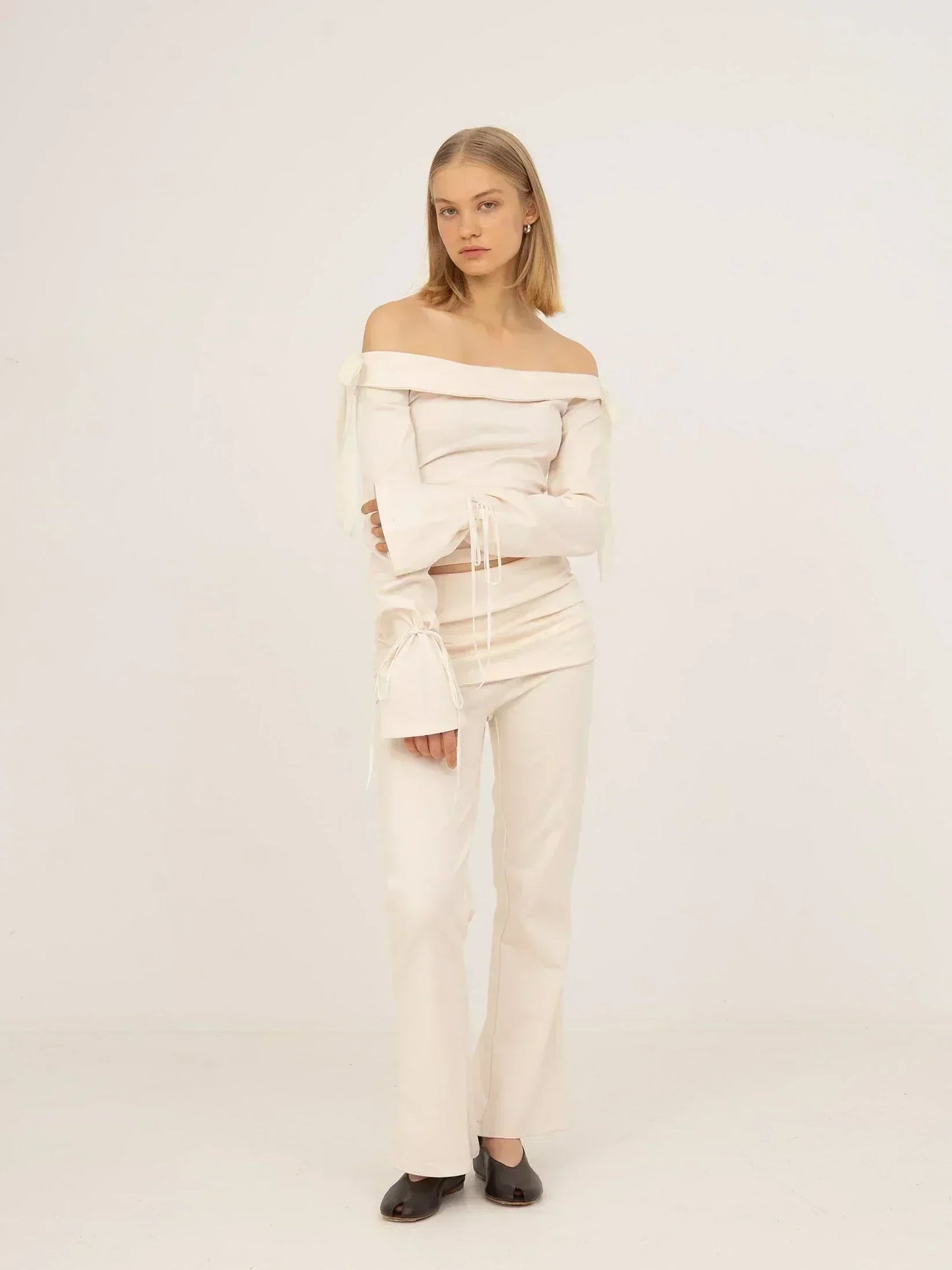 Angelic White Off Shoulder Jersey Top