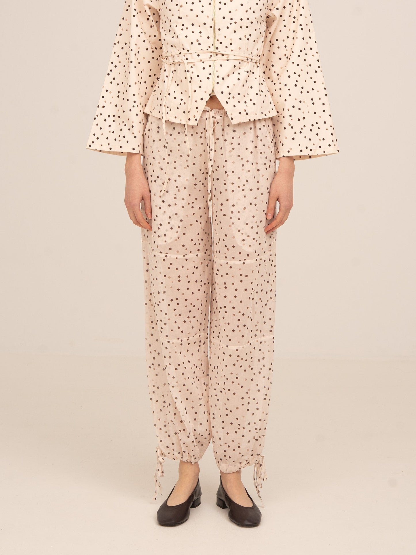 Cream Polka Dot Print FOMO Pants