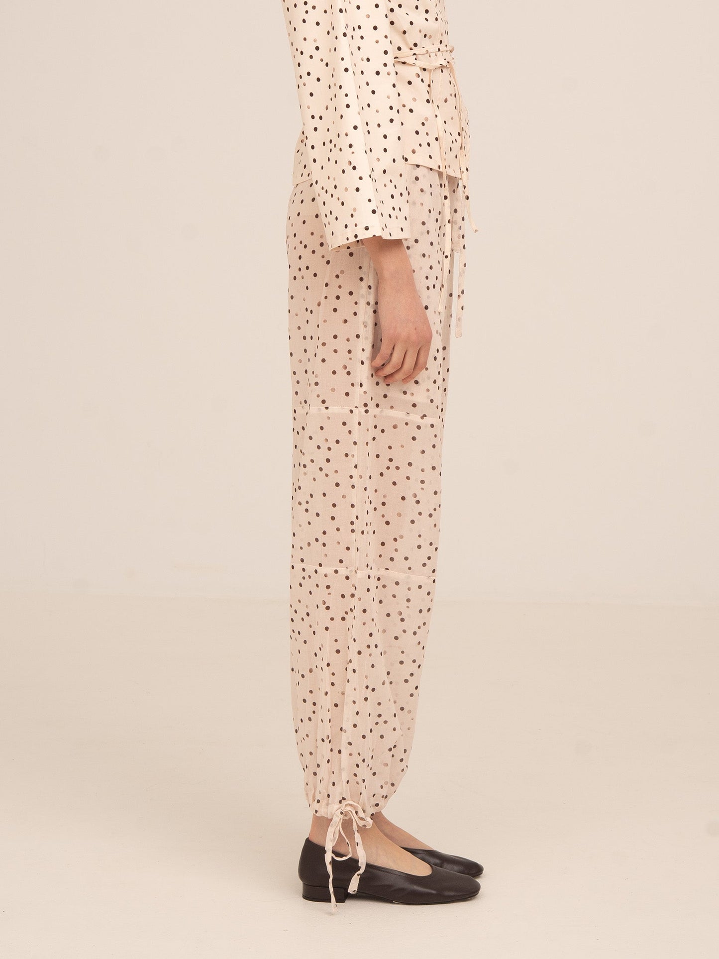 Cream Polka Dot Print FOMO Pants