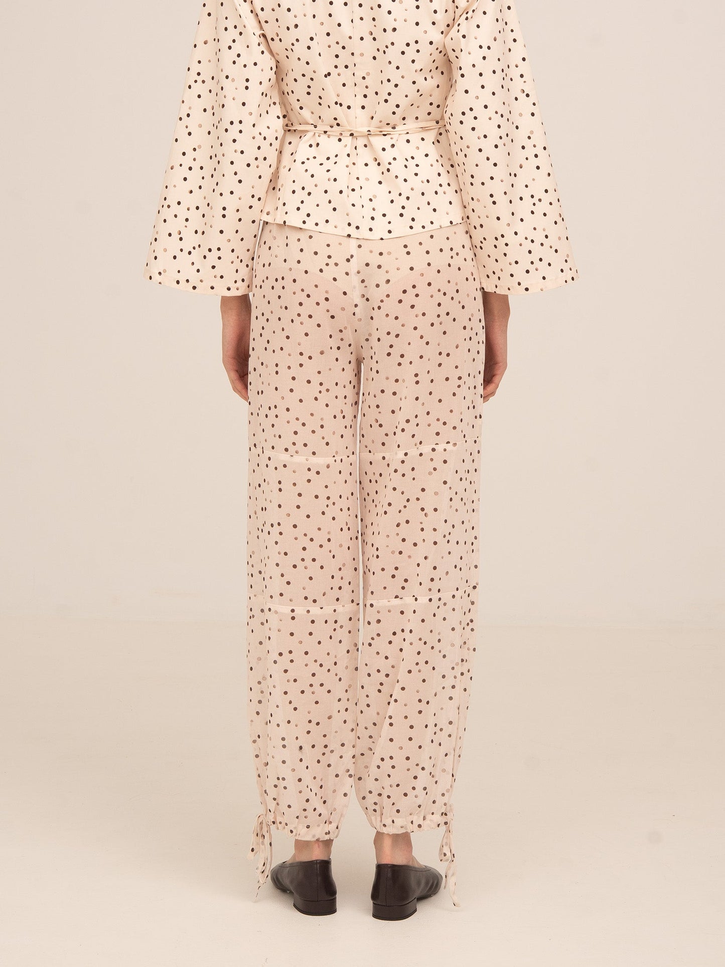 Cream Polka Dot Print FOMO Pants