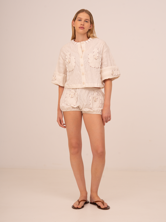 Dune White Cropped Shirt