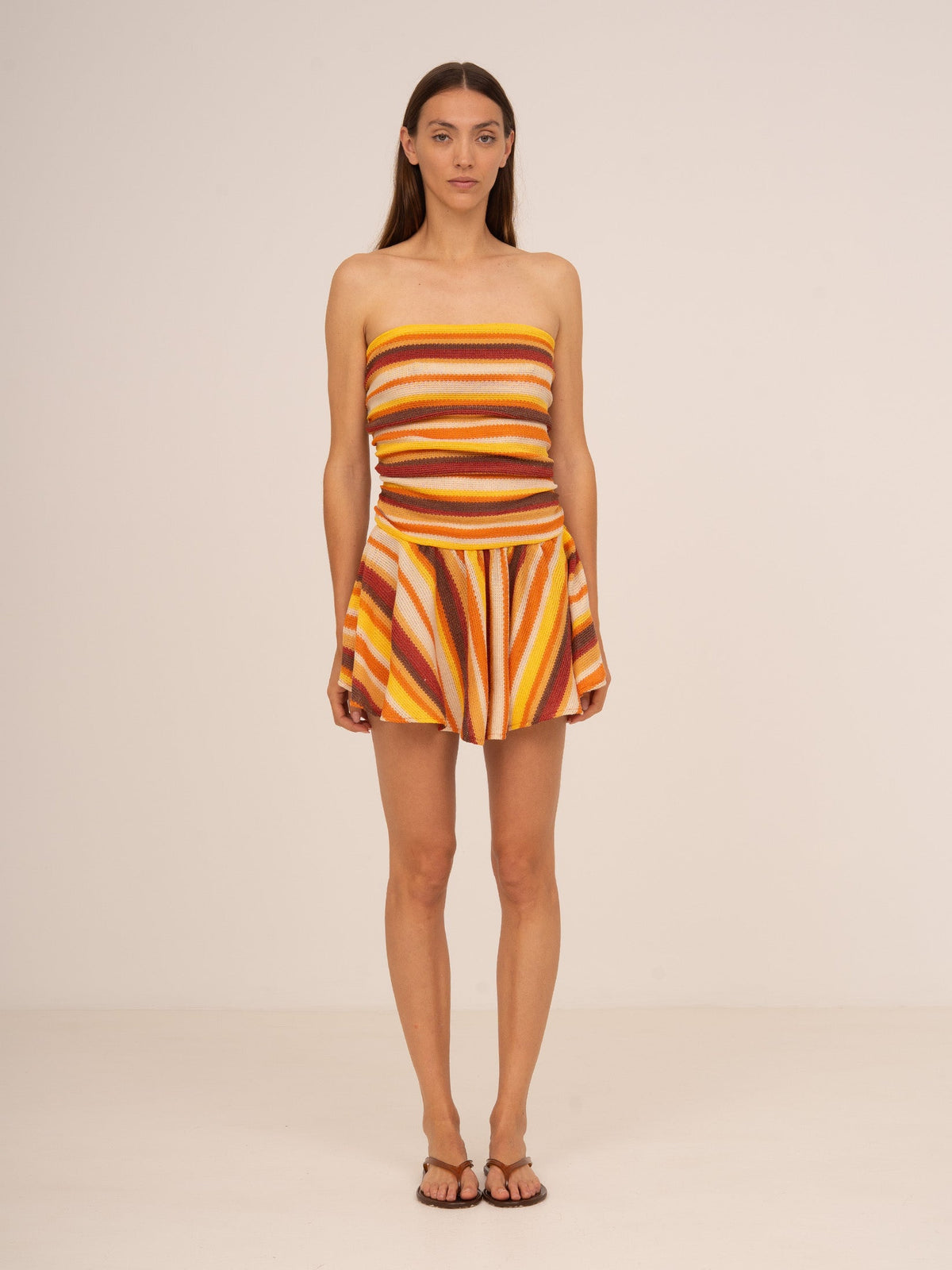 Sunlight Striped Knit Mini Dress