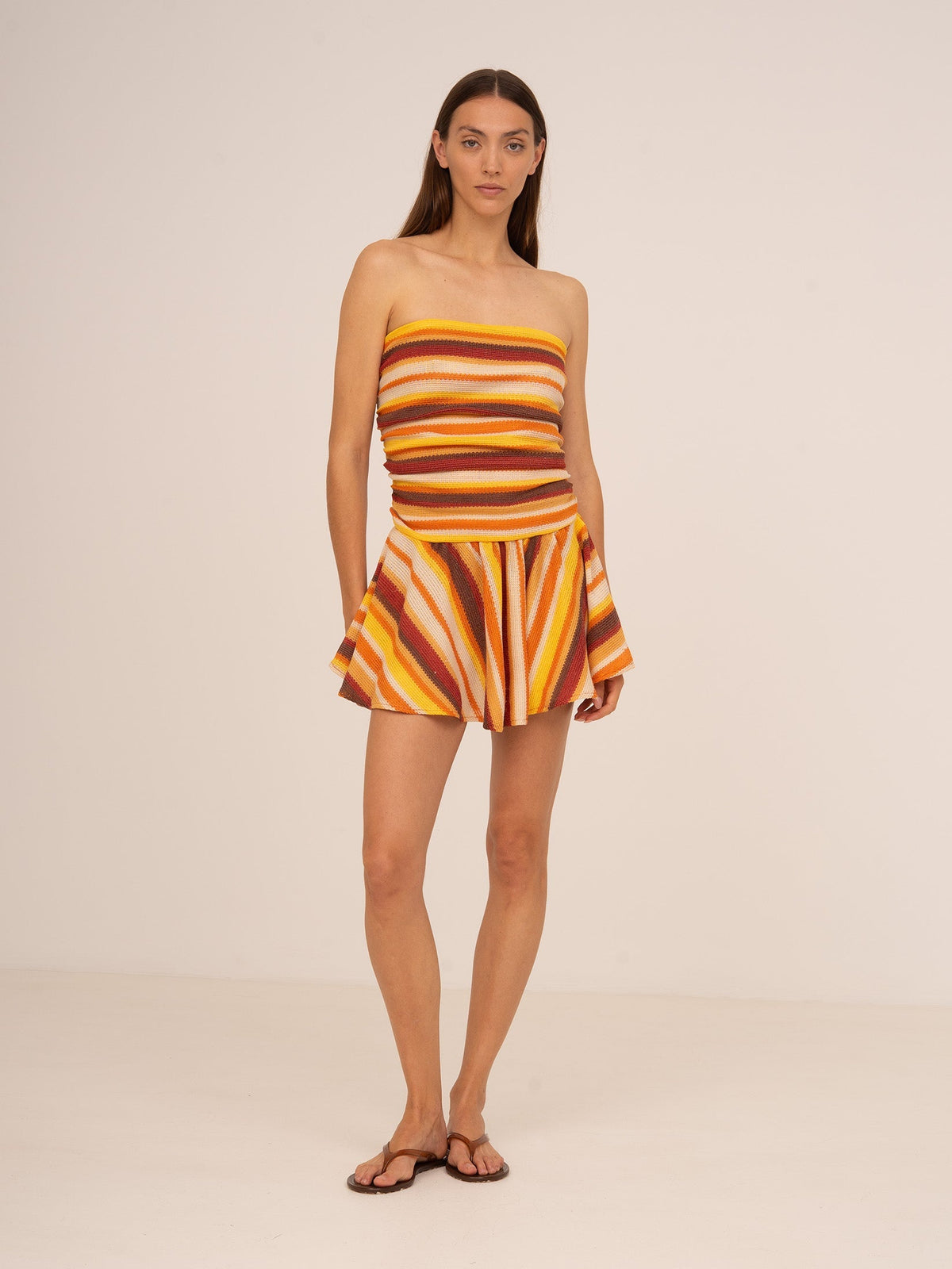 Sunlight Striped Knit Mini Dress