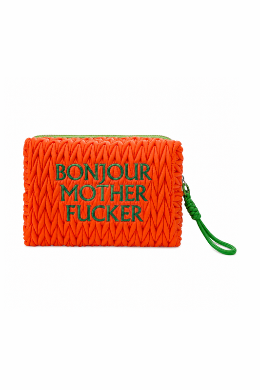 Orange Bonjour MF Cosmetic Bag
