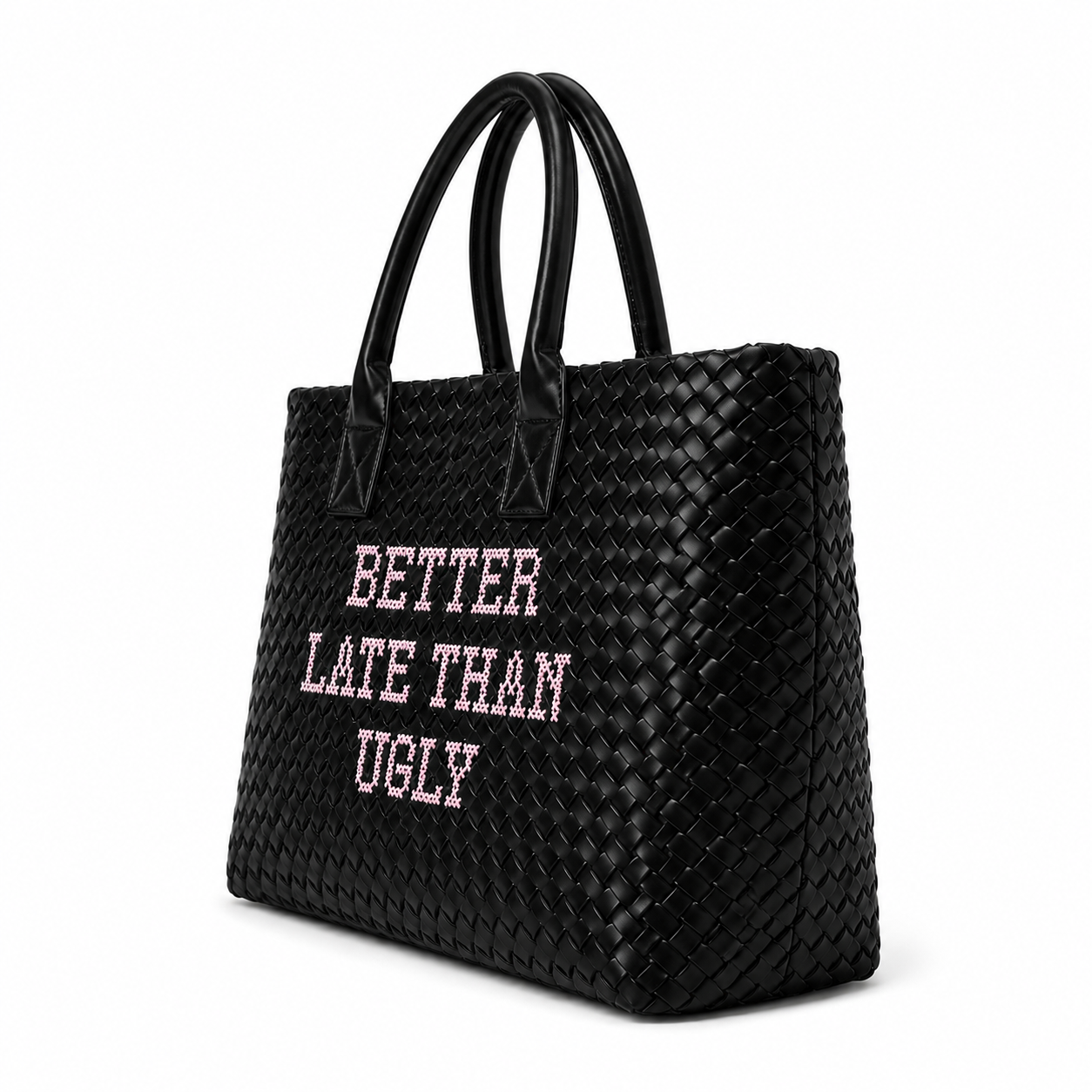 Black Better Late Than Ugly Handbag