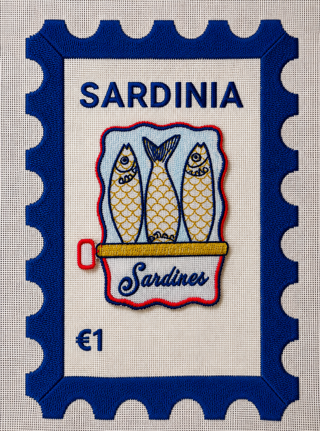 Sardinia Embroidered Stamp Artwork