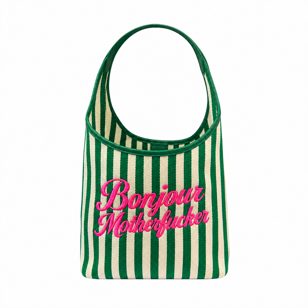 Green Bonjour Motherfucker Tote Bag