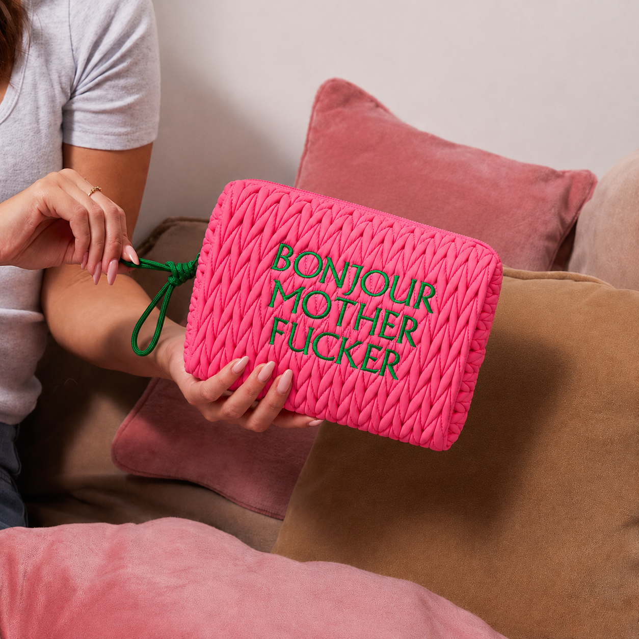 Pink Bonjour MF Cosmetic Bag