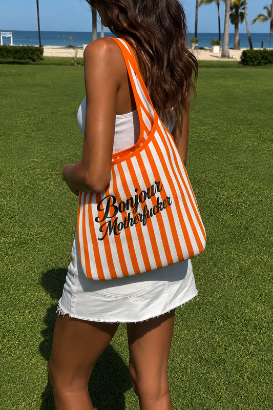 Orange Bonjour Motherfuckers Tote Bag
